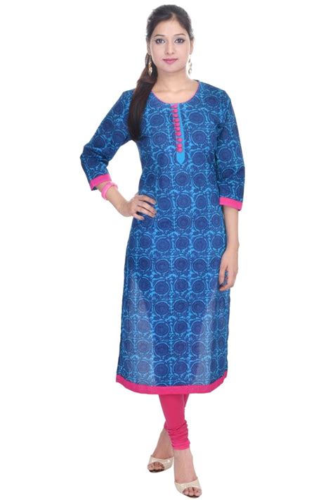 Cotton Blue Jaipuri Printed Kurti, Size: S to XXL at Rs 310 in Jaipur