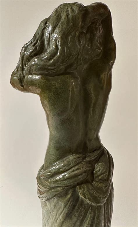 G Gori Bronze Female Nude Statue Classic Art Deco France For Sale at