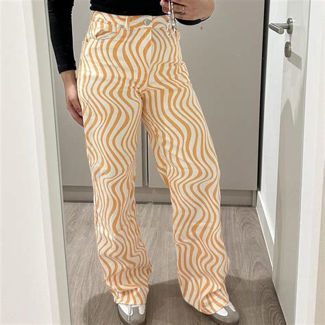 Patterned jeans - only worn once - has stain on... - Depop