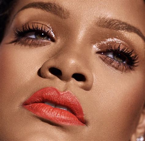 #Rihanna #RiRi #makeup #coral | Рианна, Макияж, Девочка