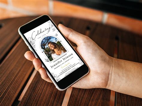 Electronic Funeral Announcement, Obituary Template, Electronic Funeral