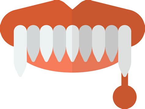 vampire mouth illustration  minimal style  png