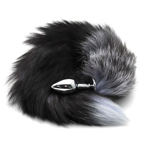 17" Stainless Steel Black Fox Tail Plug – Foxyplugs