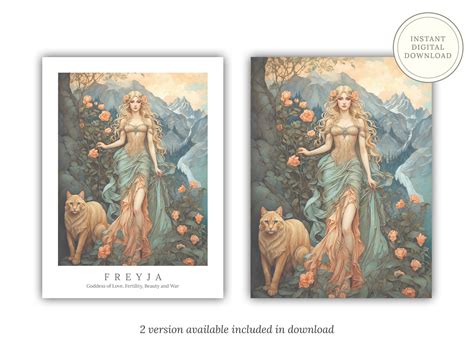 Freyja Digital Art - Goddess of Love, Beauty, War, Fertility, Norse