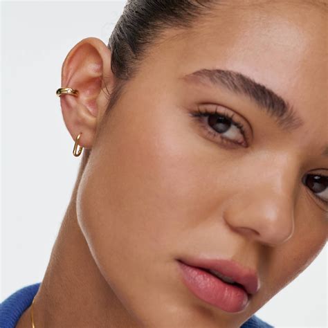U Shape Hoop Earrings - Gold Vermeil - Oak & Luna