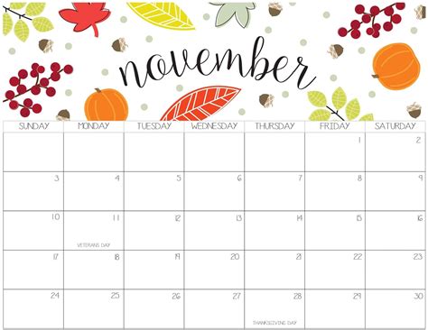 November Calendar Ideas - Printable Calendars AT A GLANCE