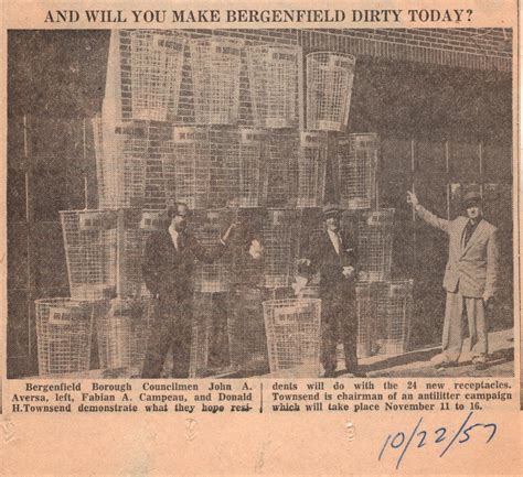 And Will You Make Bergenfield Dirty Today newspaper clippingLocal