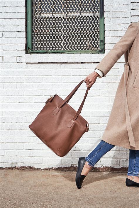 Brown Leather Tote Bag Leather Shoulder Bag Leather Purse Full Grain ...