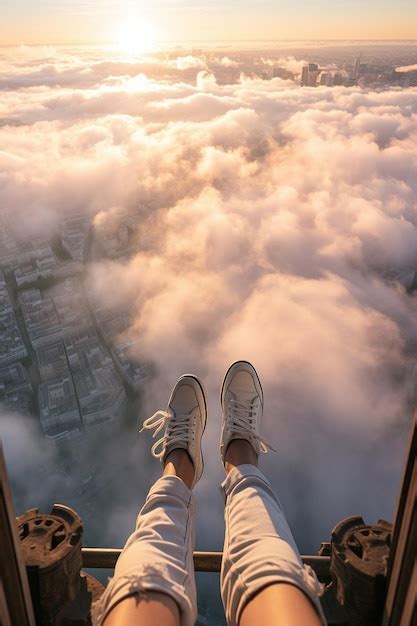 Premium AI Image | Overlooking the Eiffel Tower from the sky