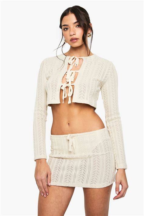 Skirts | Crochet Mini Skirt With Built in Knickers | boohoo