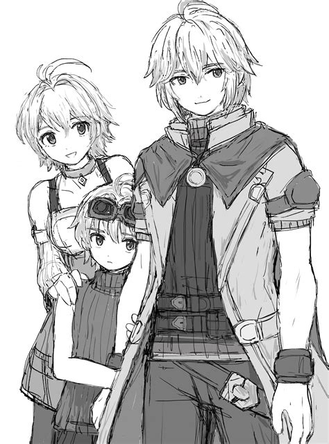 shulk, fiora, and nikol (xenoblade chronicles and 3 more) drawn by