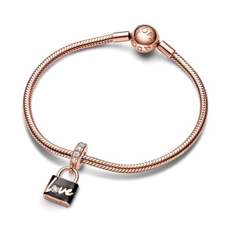 Pandora Moments Szeretet lakat függő Rozé arany Charm | 782508C01 ...