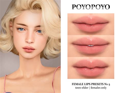[poyopoyo] Female Lips Presets N1-3 | PoyoPoyo | Female lips, Sims 4 cc ...