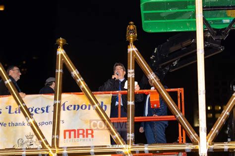 israeli consul general lights worlds largest menorah  nyc