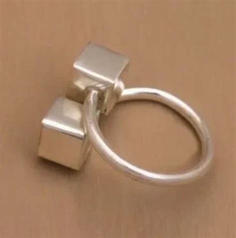 square box ring sterling silver square ring silver geometric ring