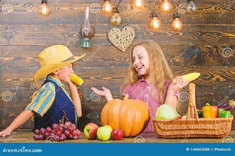 Held Responsible for daily Farm Chores. Kids Farmers Girl Boy ...