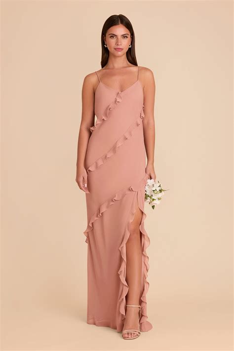 Valentina Dusty Rose Chiffon Dress | Birdy Grey