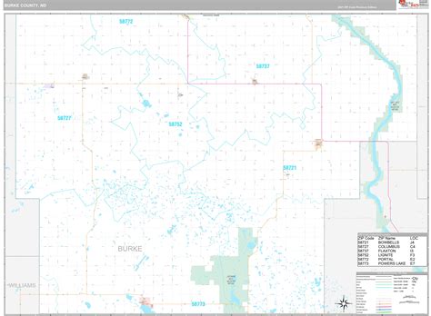 Burke County, ND Wall Map Premium Style by MarketMAPS - MapSales