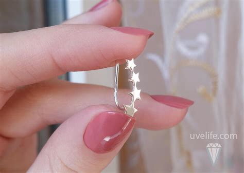 Сережки каффы звездочки купить в интернет-магазине Ювелир Лайф