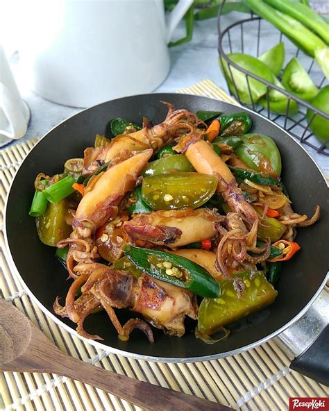 cumi asin cabe hijau pedas praktis resep resepkoki