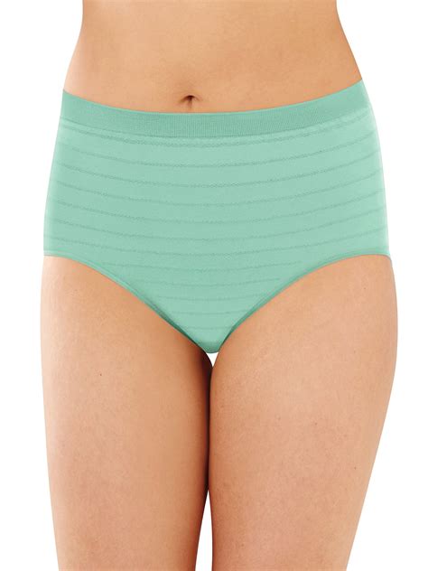 Bali Comfort Revolution Seamless Brief Pale Seafoam Stripe 8/9 Women's