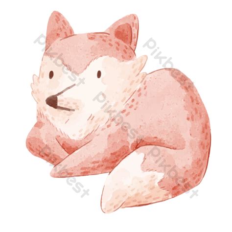 Vector Illustration Watercolor Adorable Fox For Your Design PNG Images ...