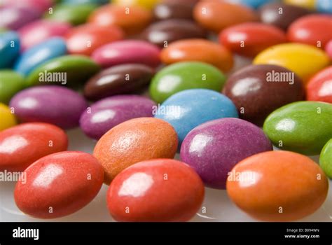 Colourful candy-coated, sugar-coated chocolates Stock Photo - Alamy