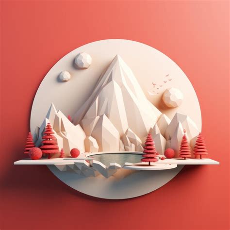 Premium AI Image | 3d minimalist art