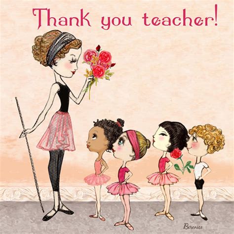 Ballet Papier Thank You Teacher Greetings Card BALLPGM0013