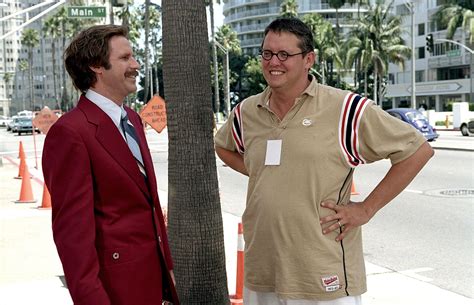 Will Ferrell and Adam McKay on the set of Anchorman: The Legend of Ron