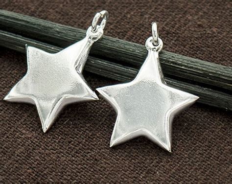 2 of 925 Sterling Silver Star Pendants 20mm ., Polished Finish. :tk0260 ...