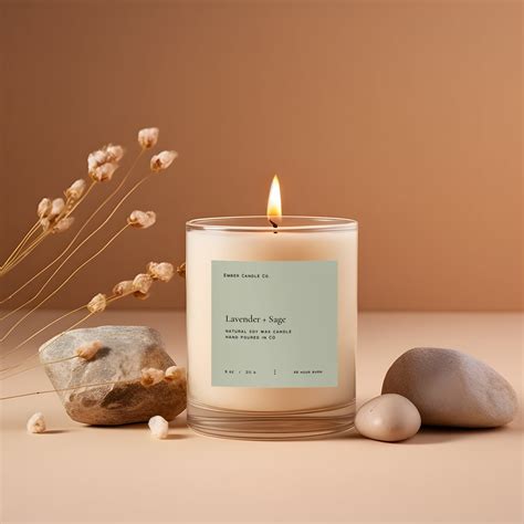 CANVA Candle Label Template Minimal Candle Label Candle Packaging ...