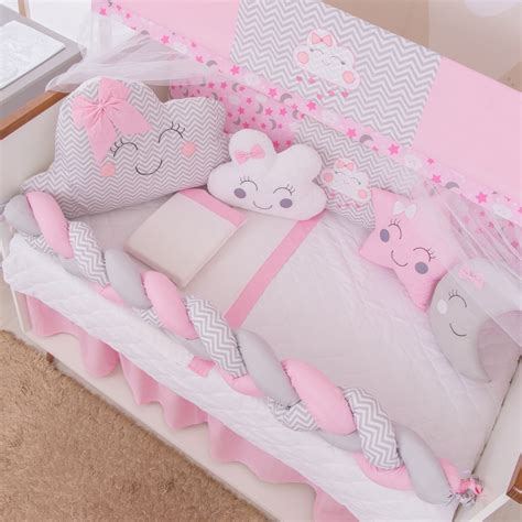 Transa Com Menina Nova - Kit Berço Nuvem Trança Lilas Novo Lua com 12 Peças Completo Menina ...