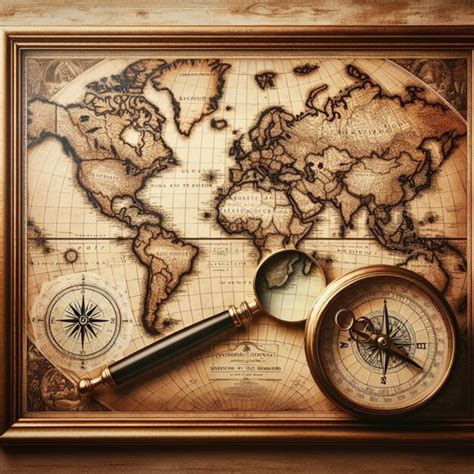 map  compass realistic photo premium ai generated image