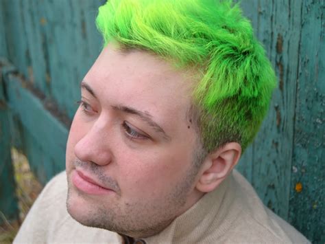 green hair man