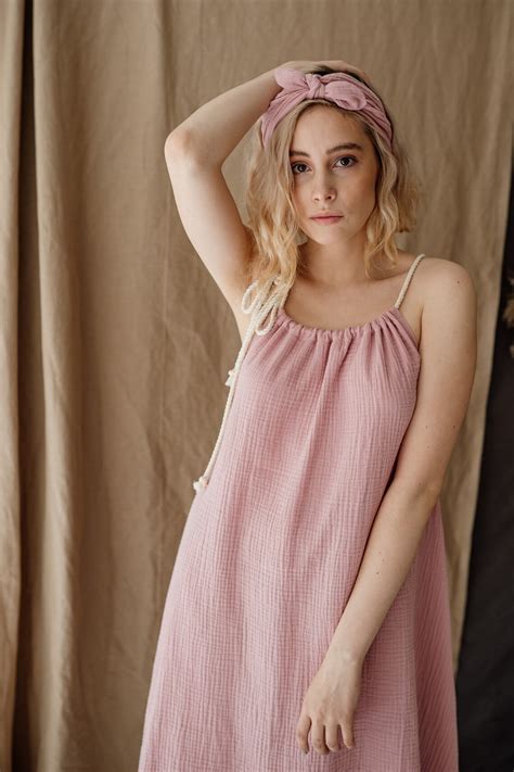 Natural muslin dress Summer beach dress Loose cotton dress | Etsy