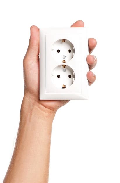 Premium Photo | Man hand with socket isolated on white background