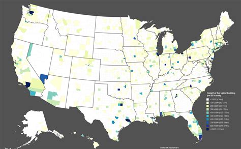 Height of the tallest building per U.S. county [OC] : r/MapPorn
