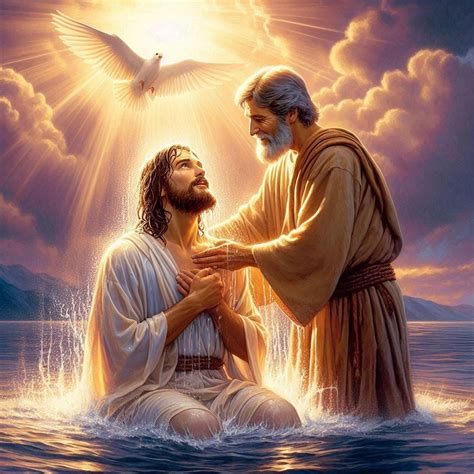 jesus holy spirit baptism royalty  stock illustration