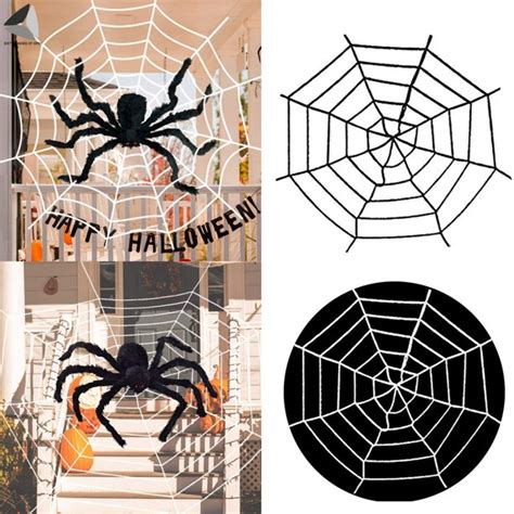 Halloween 9.85 ft Giant Round Spider Web Outdoor Halloween Decorations ...