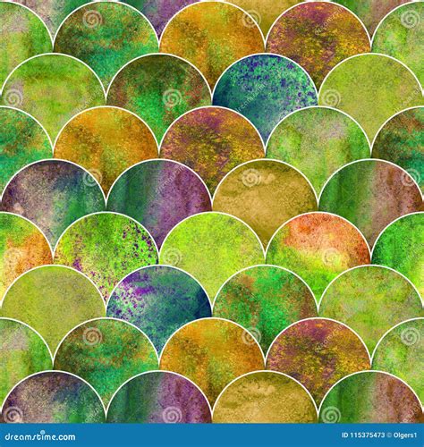 Fish Scale Wave Japanese Seamless Pattern Stock Illustration