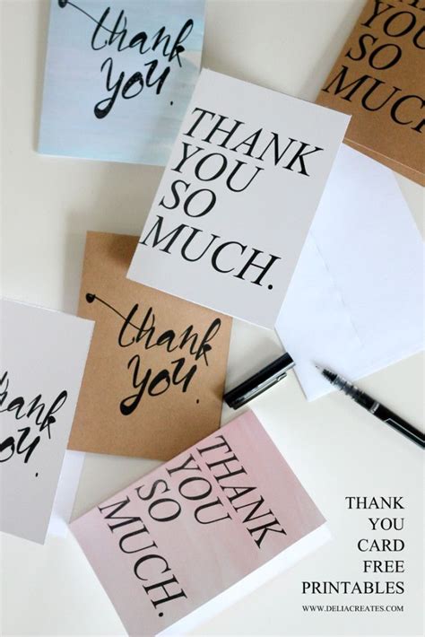 20 Free Printable Greeting Cards Handmade Thank You Cards, Free Thank ...