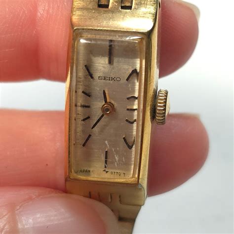 Vintage Seiko Gold Tone Womens Watch Japan Movement 7… - Gem