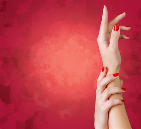 premium photo red beauty fingernails