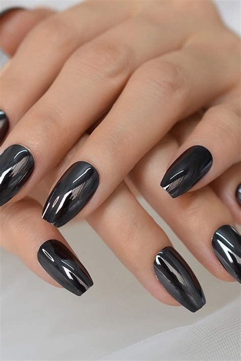 top  black chrome nails  trendy designs  fashion