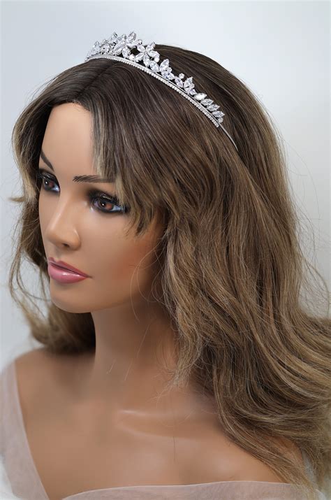 Swarovski wedding tiara, bridal crown tiara, Flower crystal wedding ti