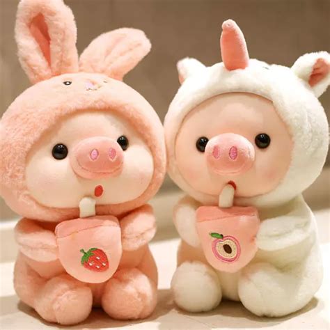 Cerditos con Malteada Kawaii de Peluche - Mercadito sobre redes