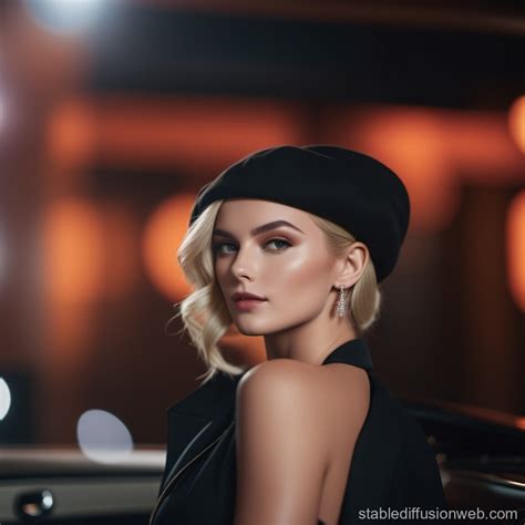 High Res Blonde Woman with Rolls Royce | Stable Diffusion Online