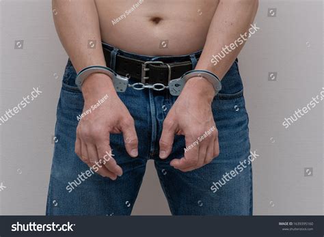 Adult Prisoner Male Hands Handcuffs Arrested Stock Photo 1639395160 ...