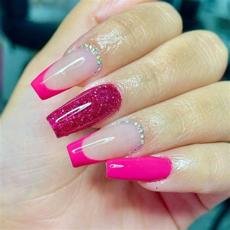 Unha Gel Rosa Decorada